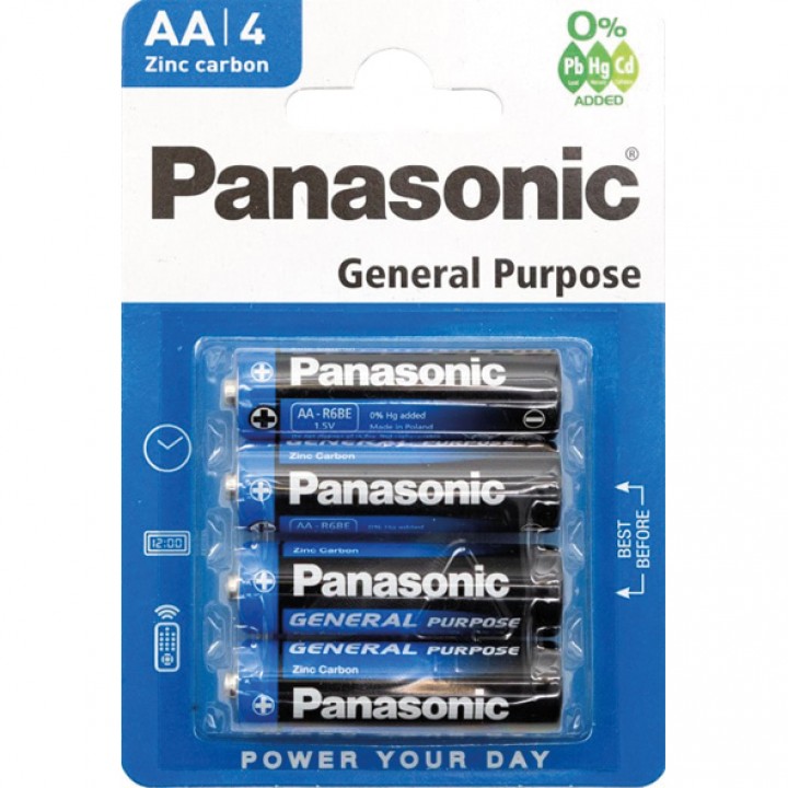 PANASONIC R6\/AA General Purpose 4 Batterien MHD:30.5.27