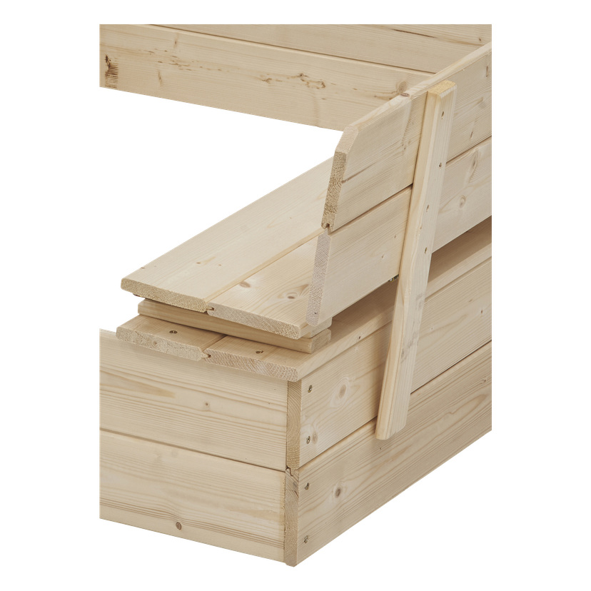 Sandkasse med benk 120x120x20 cm