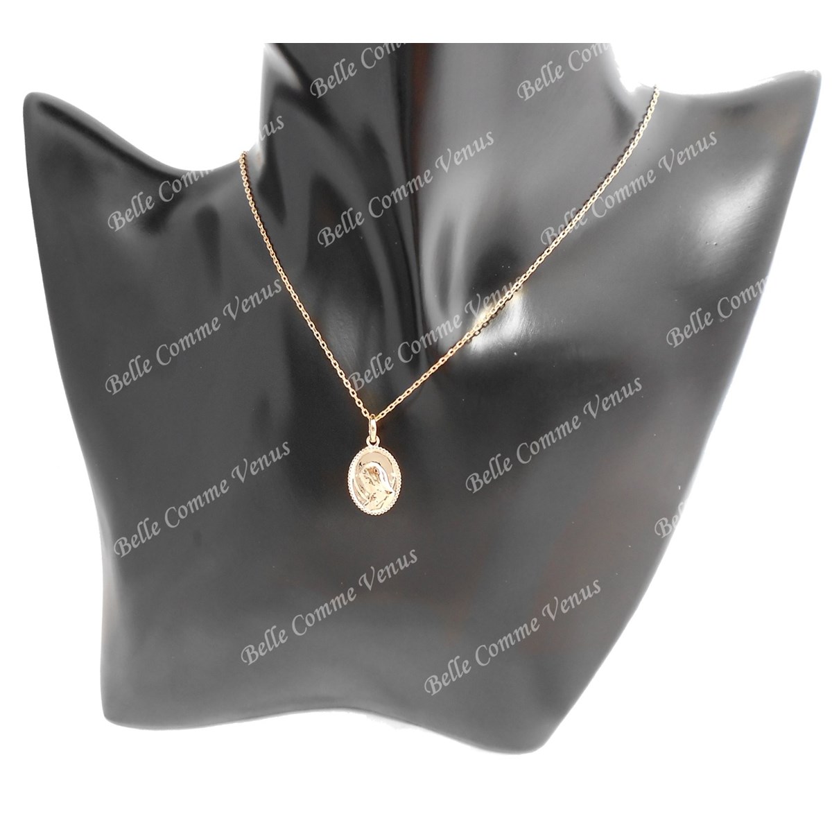 Collier médaille de la vierge Marie Plaqué OR 750 3 microns
