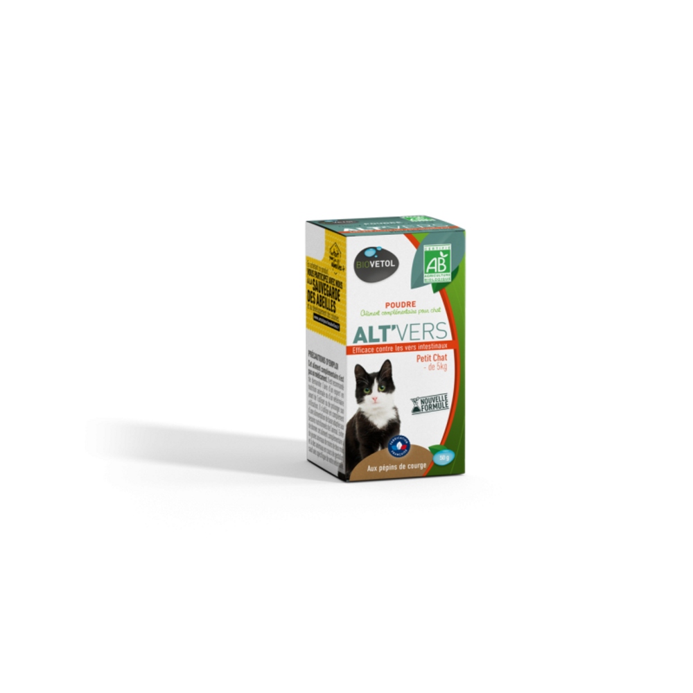 Poudre alt'vers petit chat bio 50g