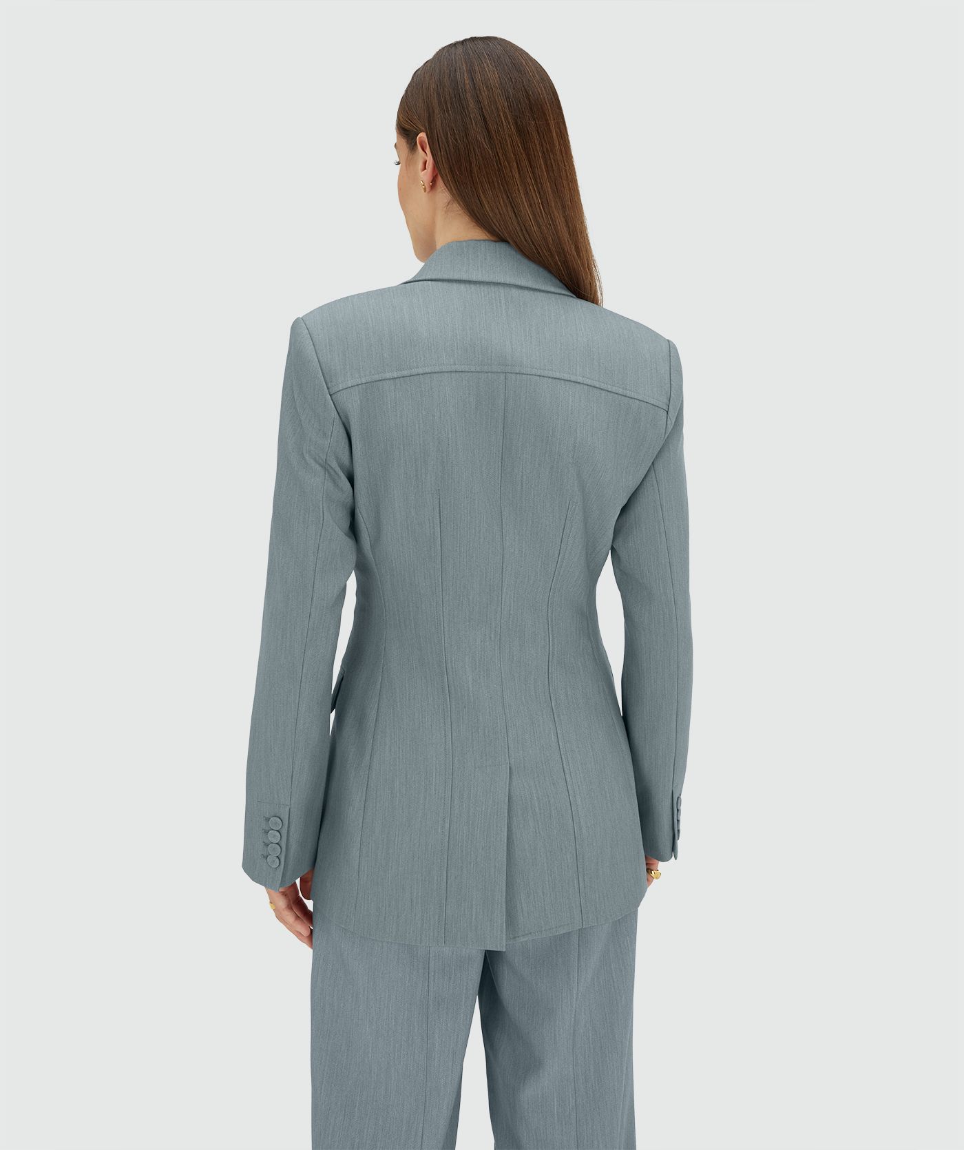 JV-KASSIDY fitted blazer - sky blue melange