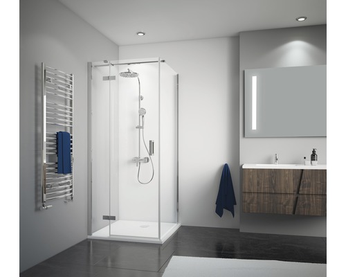 Draaideur voor zijwand Breuer Panorama, 80 cm, linksdraaiend, helder glas, chroom profiel.