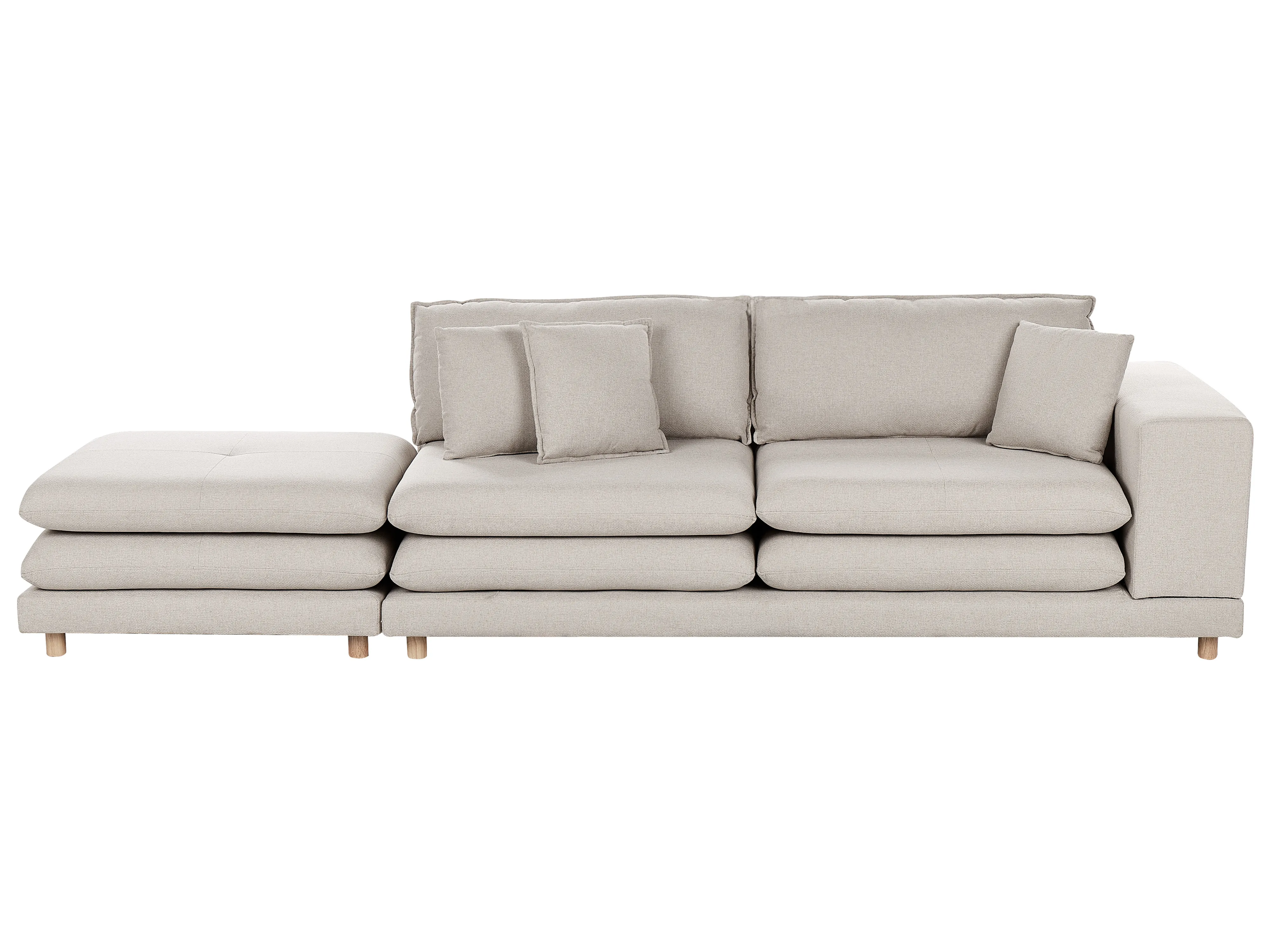 Bank 2-zits HEDEN Stof Beige met ottomaan