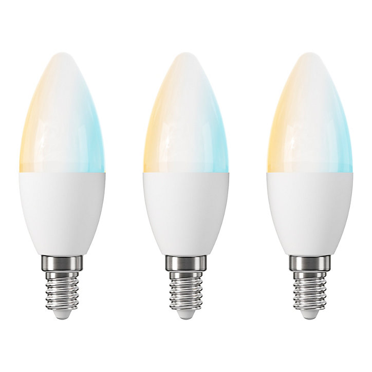 3 ampoules LED connectées Myko E14 flamme 470lm=40W variation de blancs et couleurs Jacobsen blanc