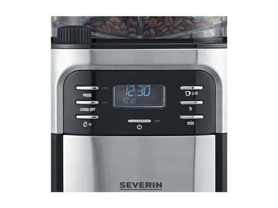 SEVERIN KA 4810 - Kaffemaskine - 10 kopper - rustfrit stål/sort