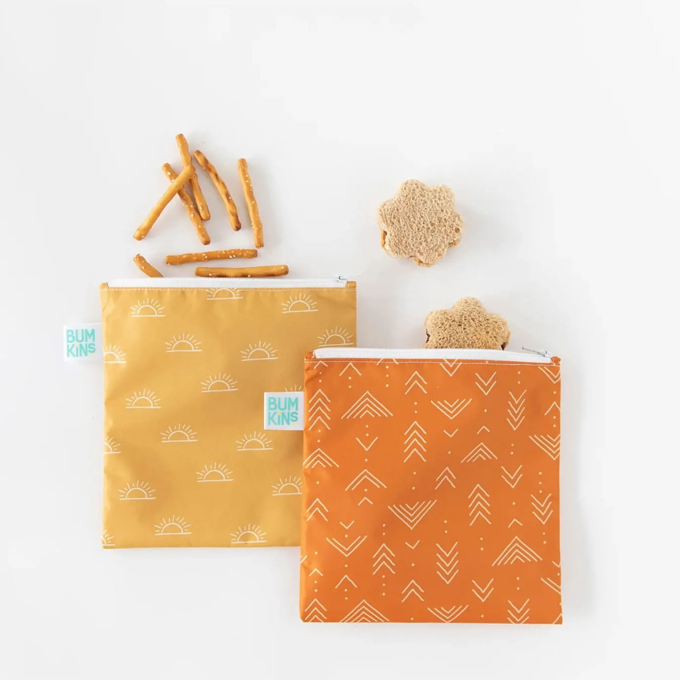 Bumkins Sac de Collation Paquet de 2 Large - Soleil