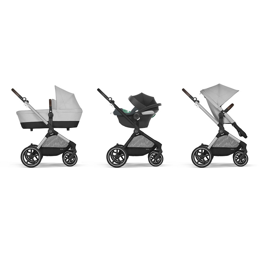 Poussette 2 en 1 Eos Lux silver/lava grey + siège-auto Aton B2 i-Size