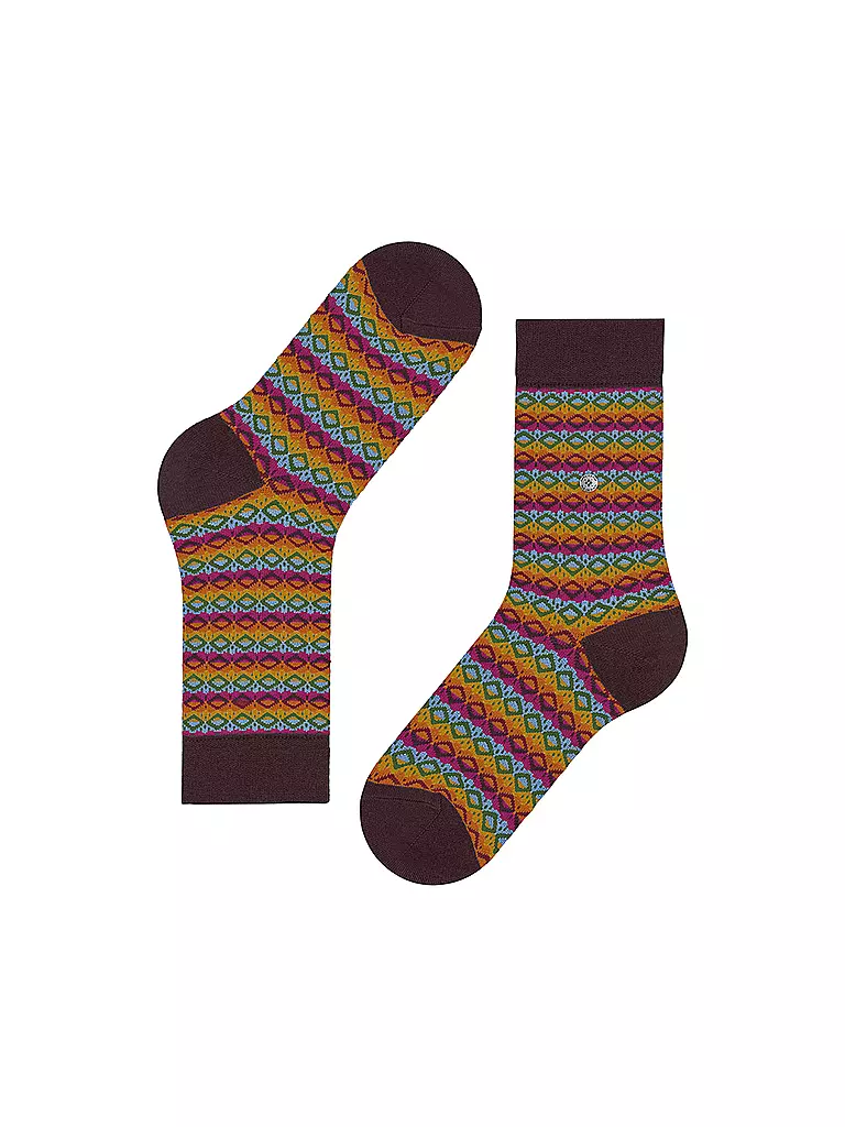 BURLINGTON Damen Socken MODERN FAIR ISLE 36-41 barolo dunkelrot