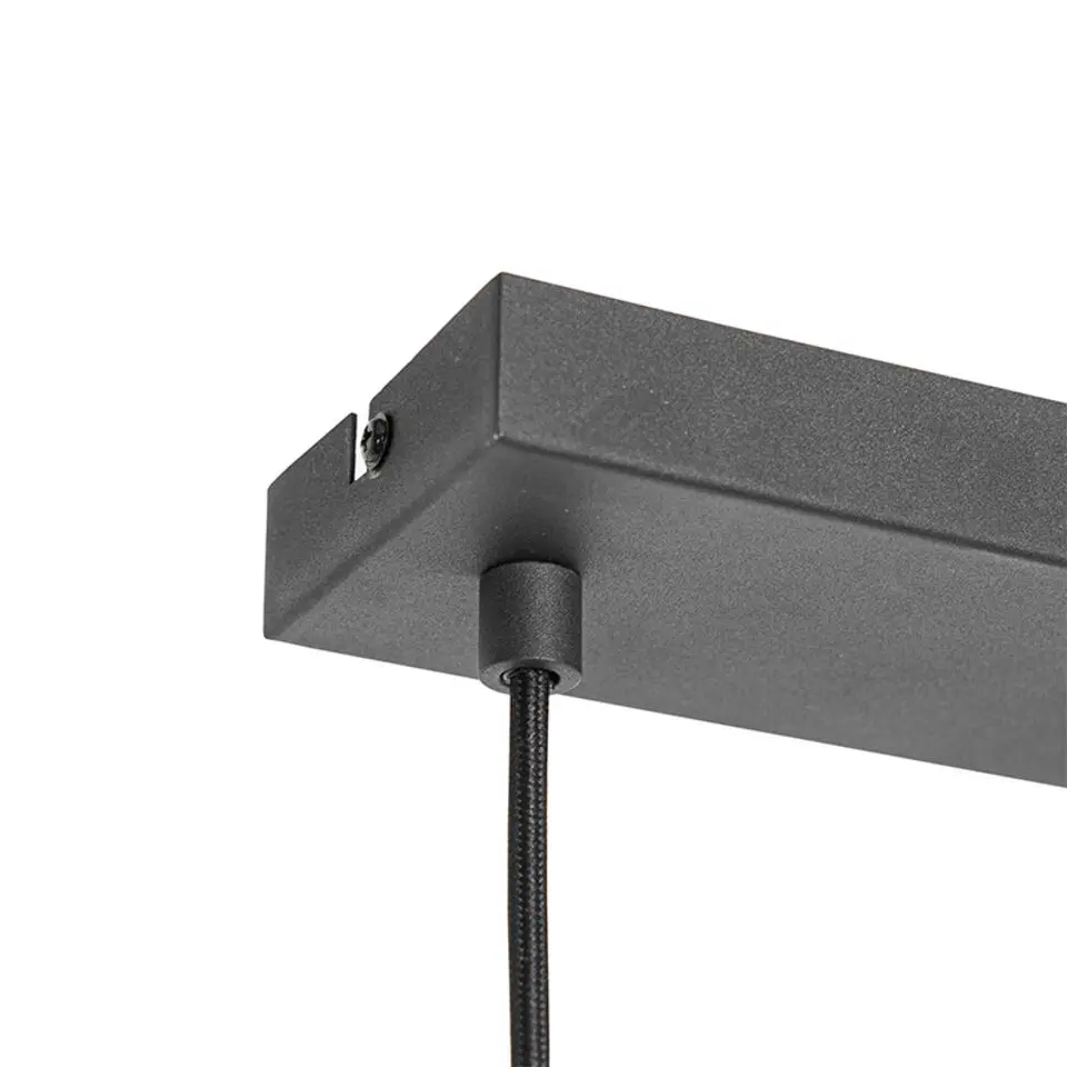 Qazqa hanglampen saffira zwart e27