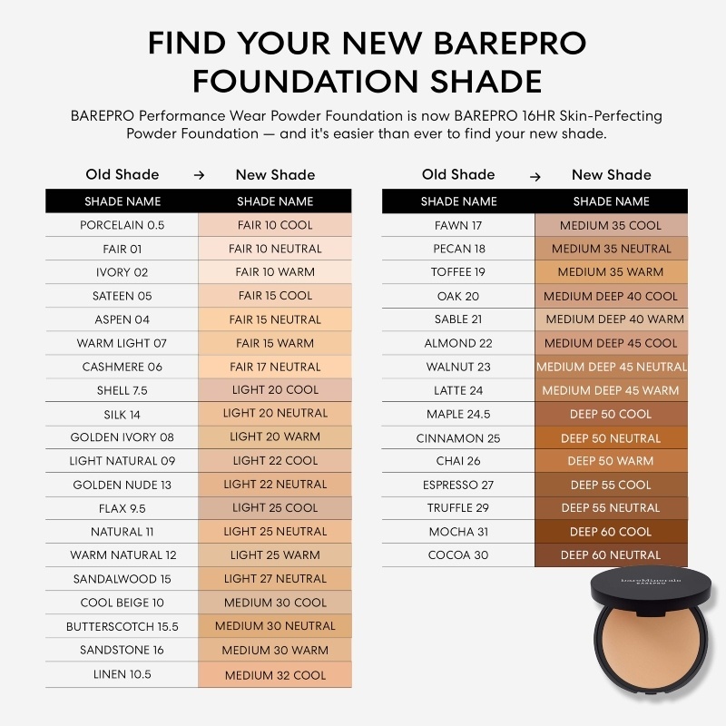 bareMinerals BarePro 16hr Skin-Perfecting Powder Foundation 8 gr. - Medium Deep 45 Neutral