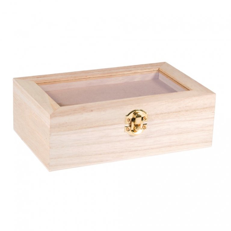 Holzkiste mit Rahmen-Klappdeckel