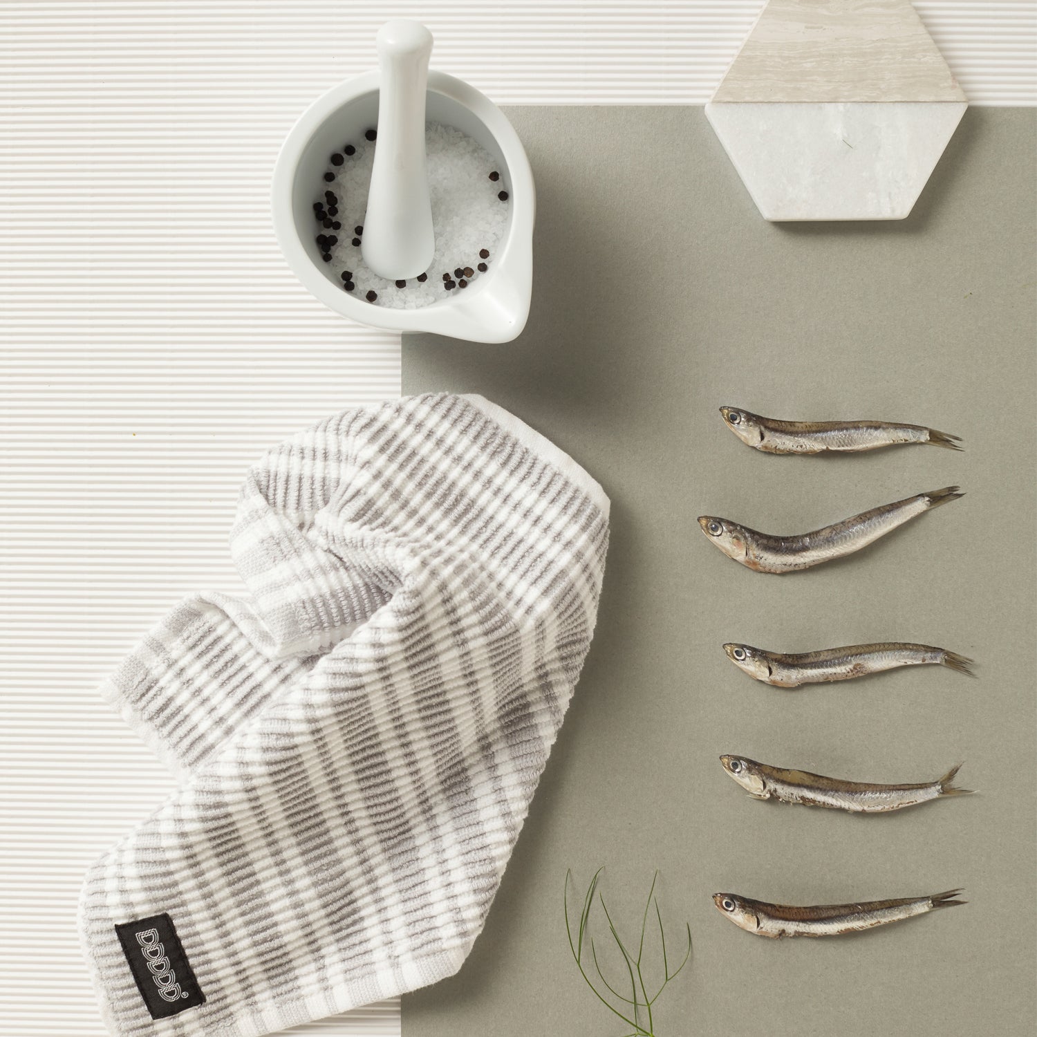 DDDDD vaatdoek Classic Clean licht grijs / wit 30 x 30 cm