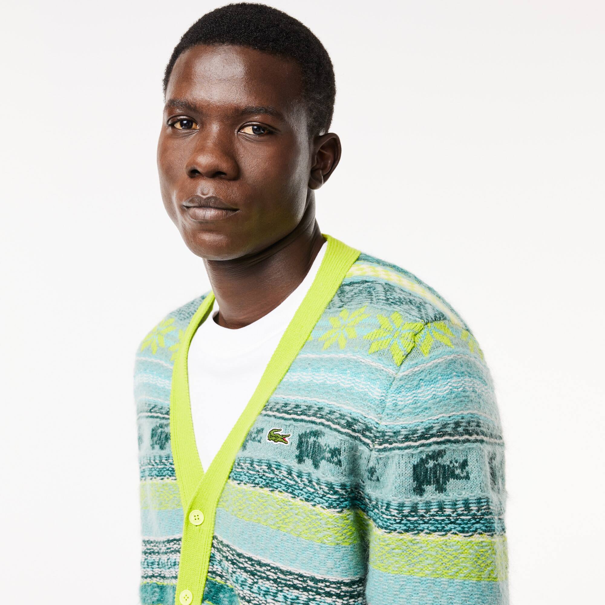 Cardigan aus Woll- und Alpakamischung Pullover - Gelb - Lacoste - Herren