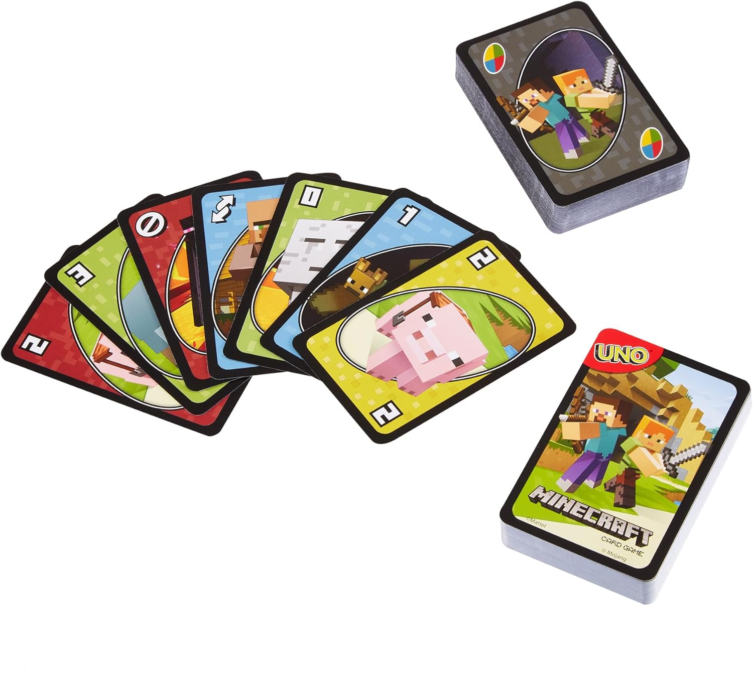 UNO Minecraft Kartenspiel Gesellschaftsspiel für Familien / Kinder (FPD61) Lizenziert