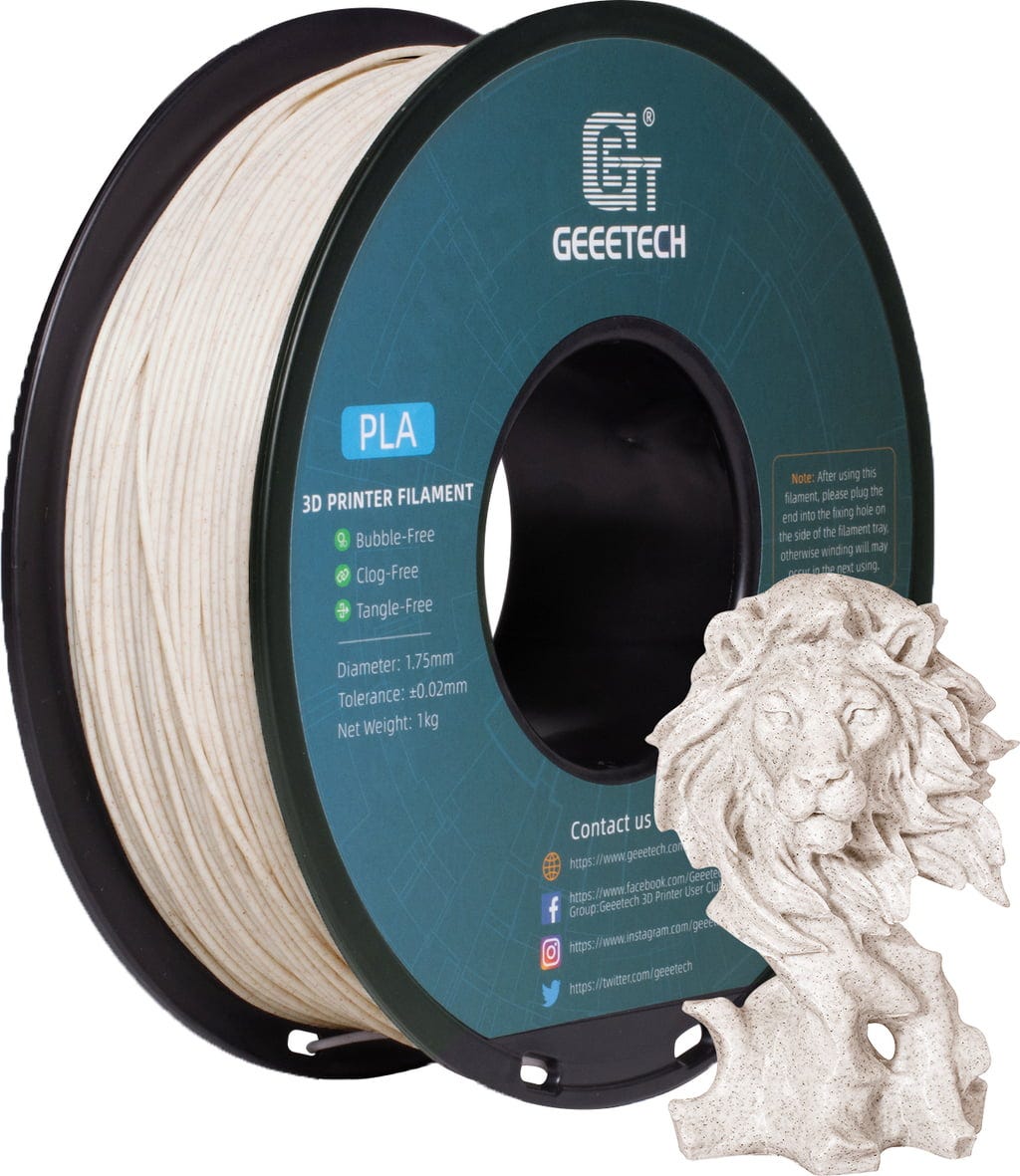 GEEETECH  PLA like Marble Brown, 1,75 mm / 1000 g    Kunstwerke in Steinoptik