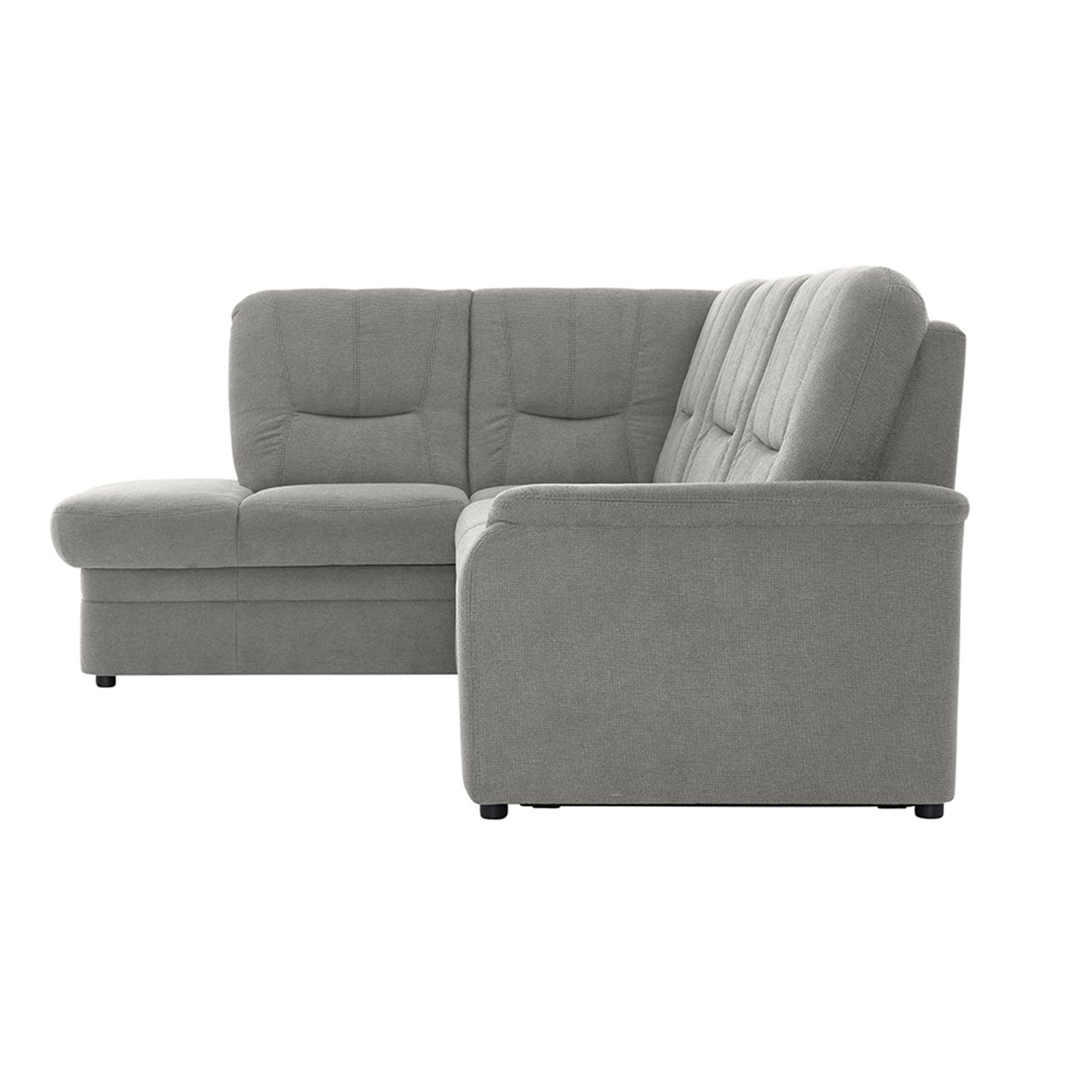 polsterpower Ecksofa - Belle silver - Basismodell - Ottomane links