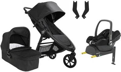 Baby Jogger City Mini GT 2.1 Duovogn inkl. Maxi-Cosi CabrioFix & Base, Opulent Black/Jet Black