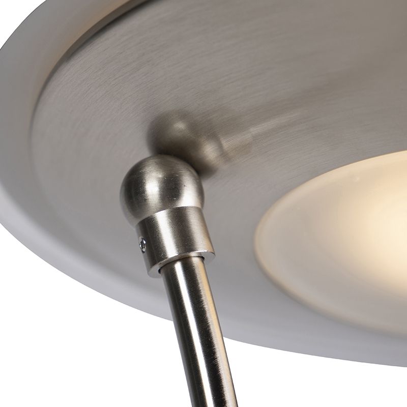 Moderne vloerlamp staal incl. LED met leesarm - Ibiza