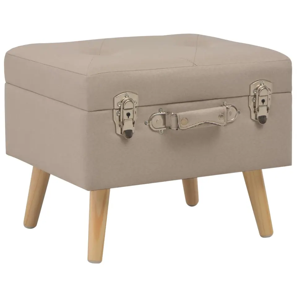 vidaXL - Kruk - Beige - Stof