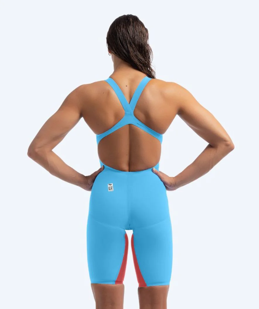 Speedo konkurrence badedragt til damer - LZR Pure Valor 2.0 - Lyseblå/rød