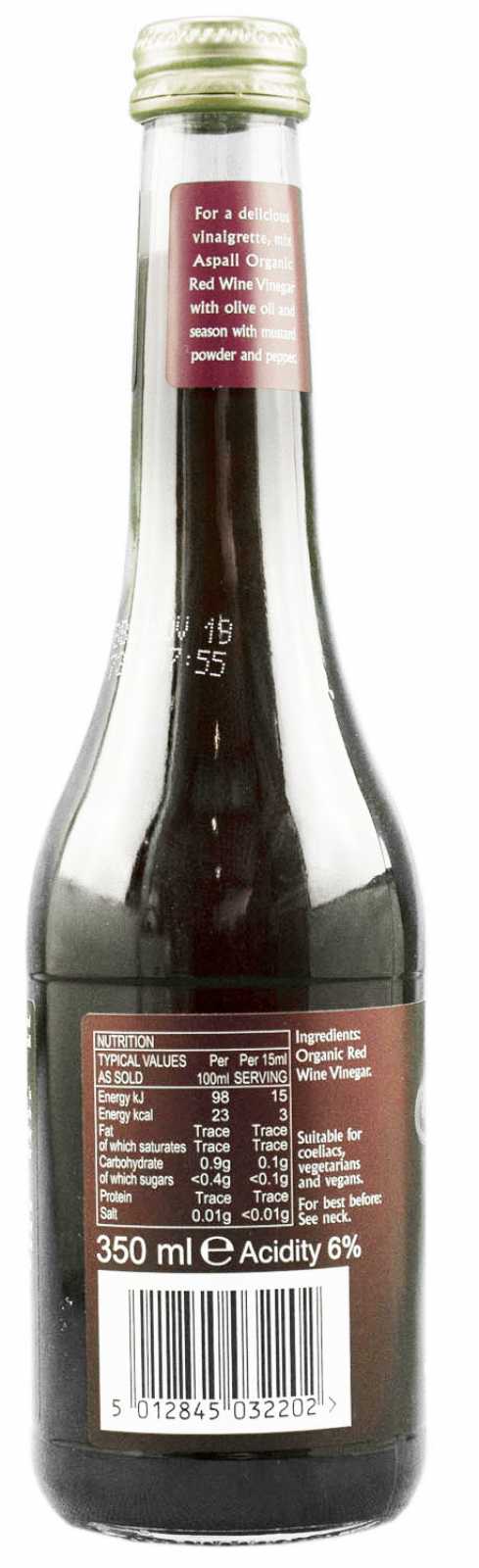 Vinagre de Vinho Tinto Orgânico Aspall 350ml