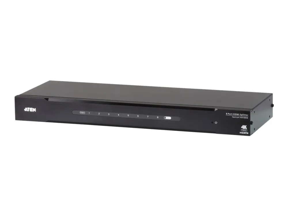ATEN VS0108HB, HDMI, 8x HDMI, RS-232, HDMI, 4096 x 2160 pixel, Sort, Metal