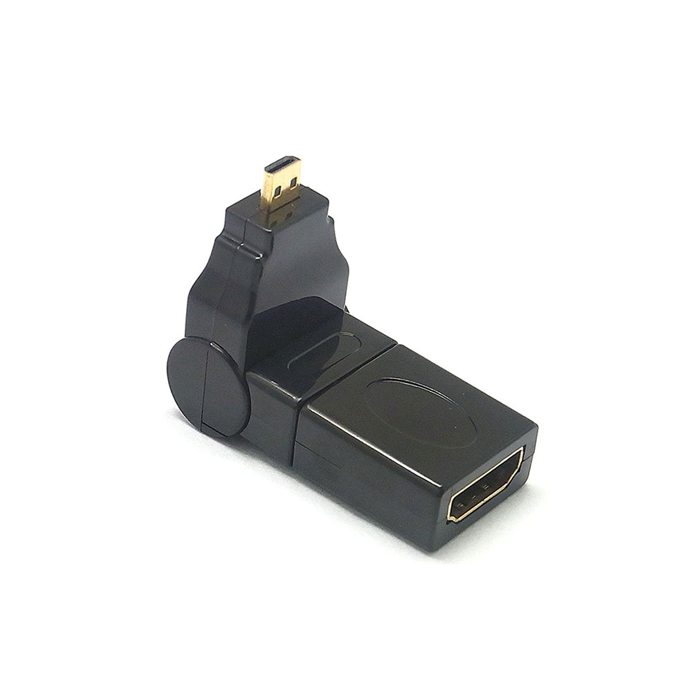 Micro HDMI auf HDMI 90° Grad Winkel Adapter - Schwarz