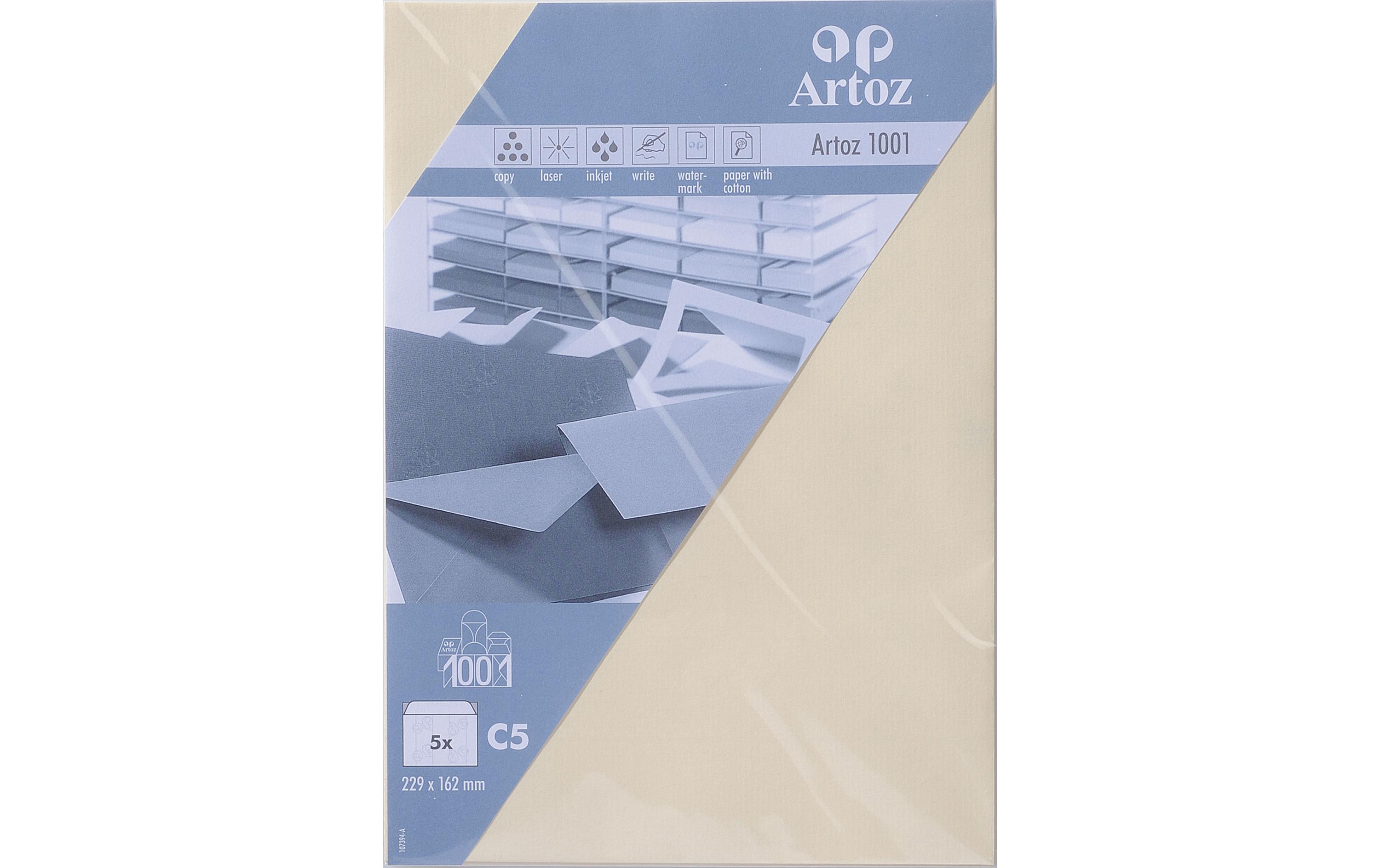 Couvert 1001, C5, 5 Stück, ChamoisEdler Briefumschlag