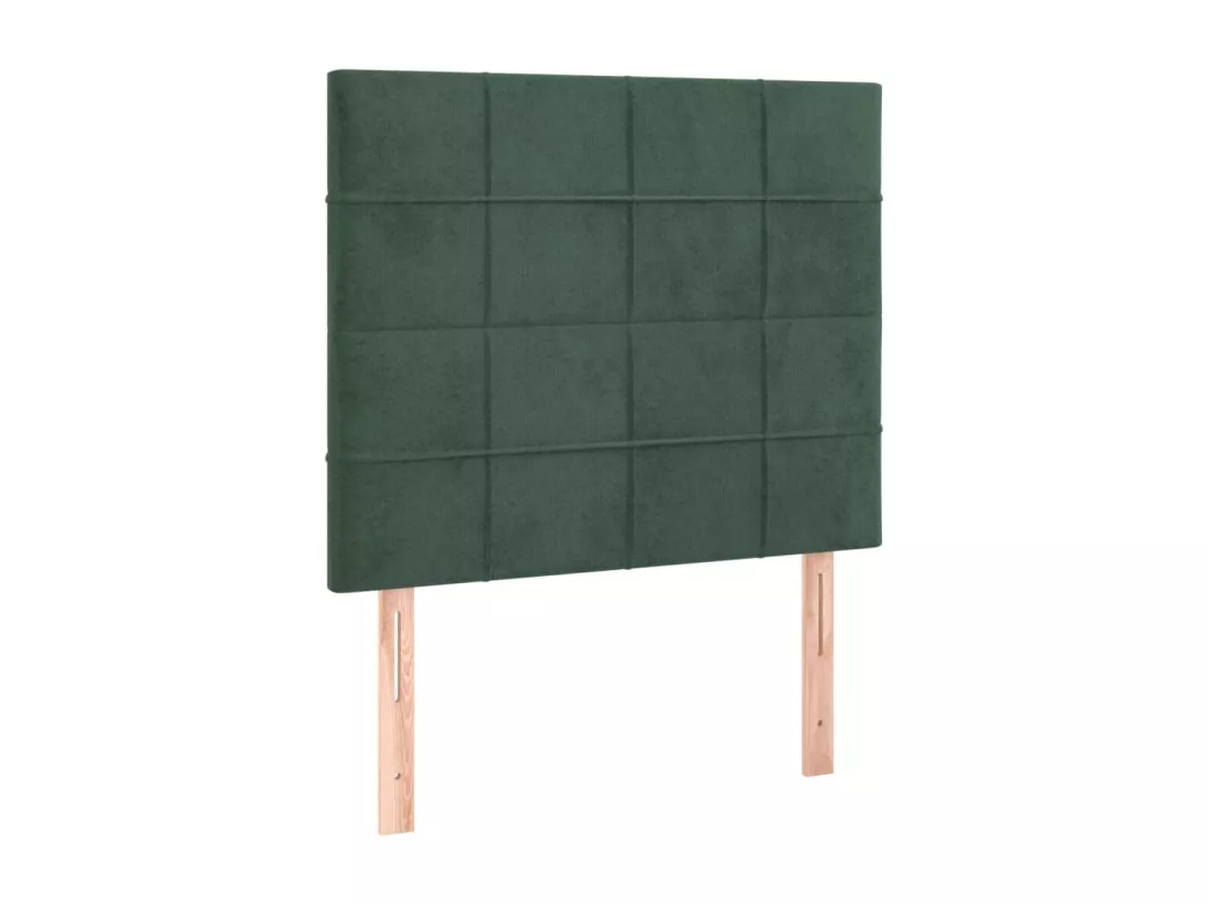 Sommier tapissier et matelas et LED Vert foncé 90x200cm Velours