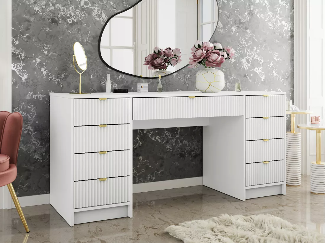 Bureau Comfivo Larmire 110, Avec tiroirs, 76x154x55cm, Blanc