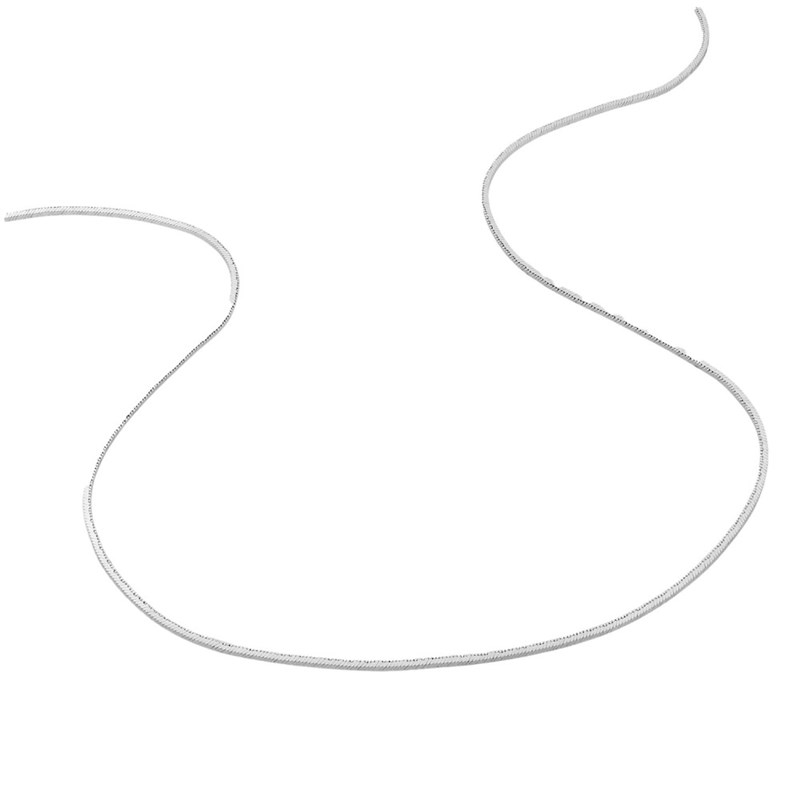 Bracelet femme 18 cm - Maille Serpentine carrée - Or blanc 18 Carats - Largeur 0.9 mm