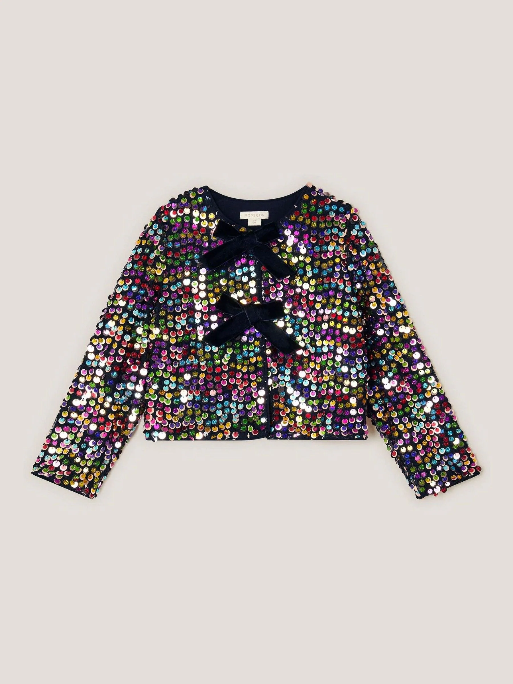 Monsoon - Vest met regenboogkleurige lovertjesstrik