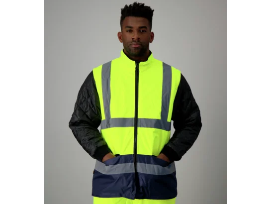 Parka de travail Würth MODYF haute-visibilité 4 en 1 jaune/marine