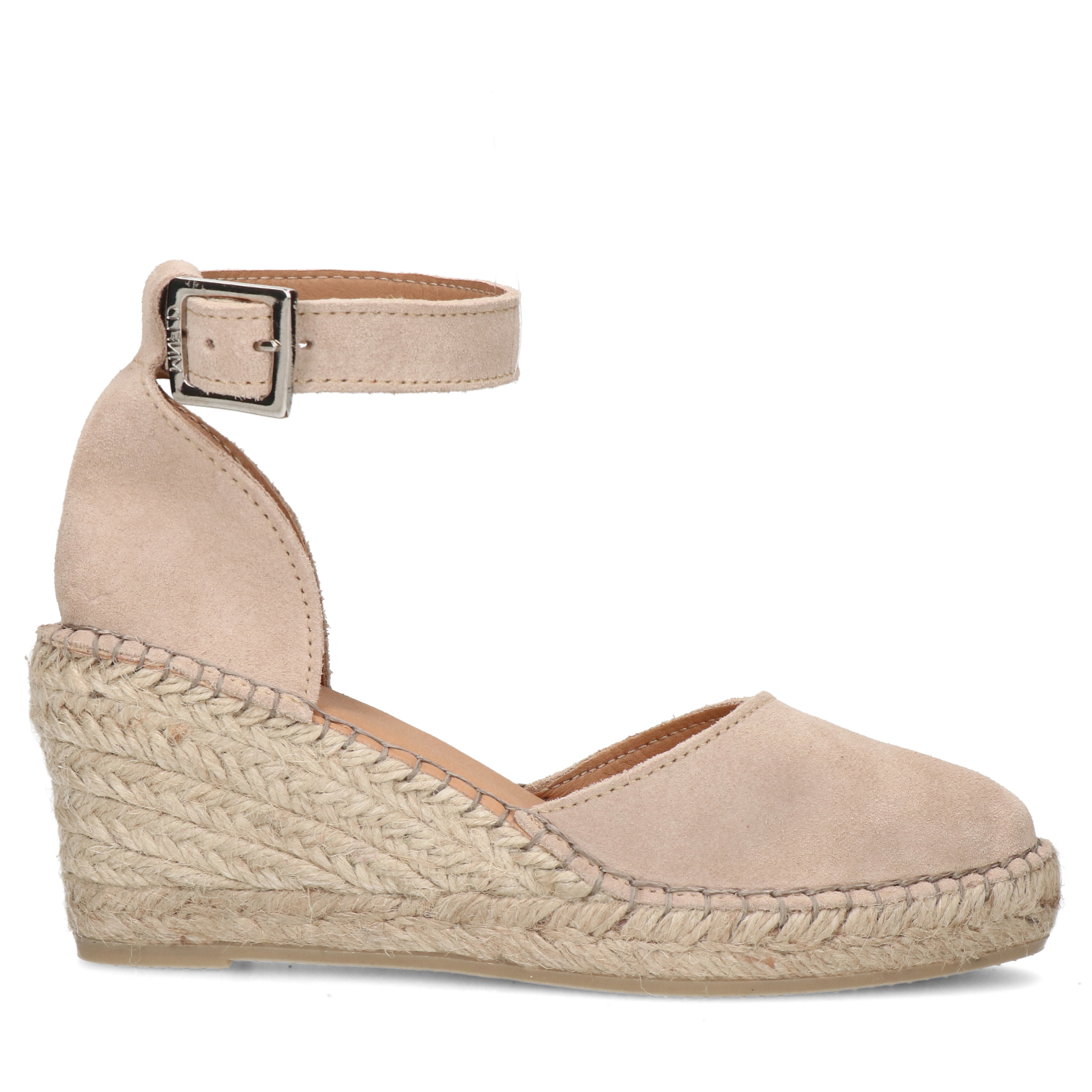 Beige suède sleehakken