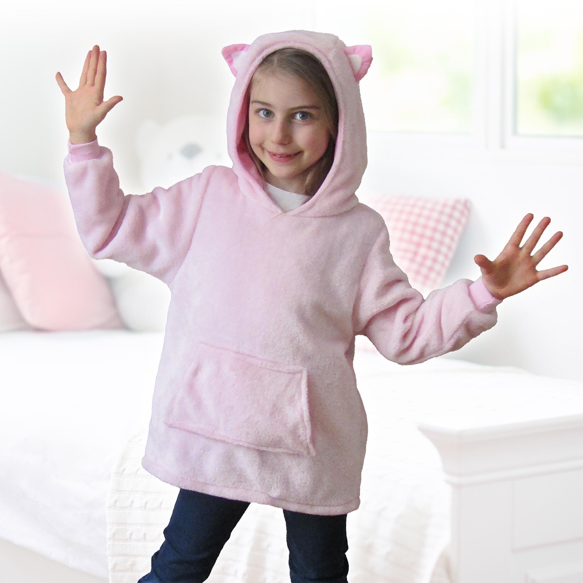 PELUCHE SWEAT A CAPUCHE ENFANT ROSE