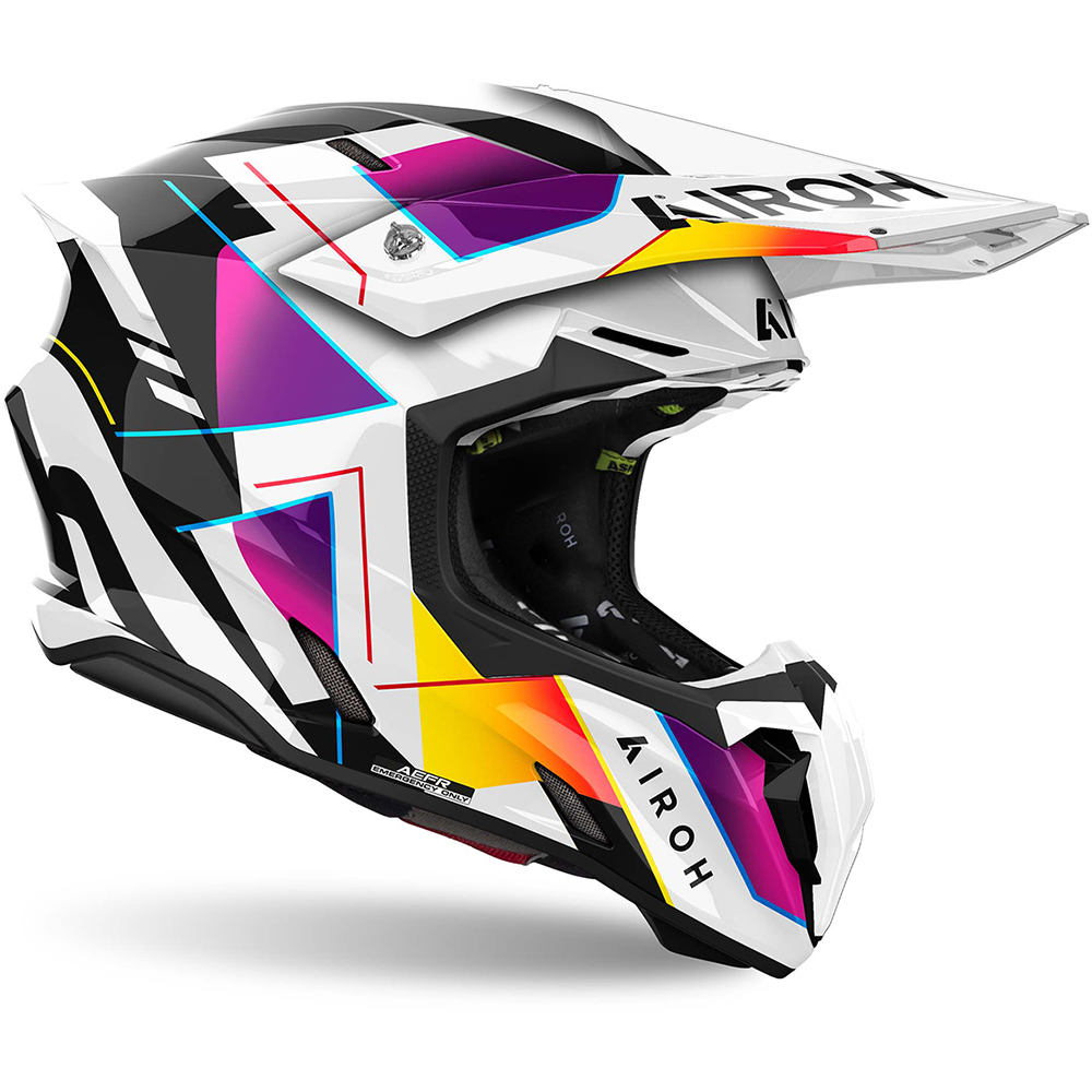 Airoh - Casque Twist 3 Rainbow Noir / Blanc / Violet / Brillant