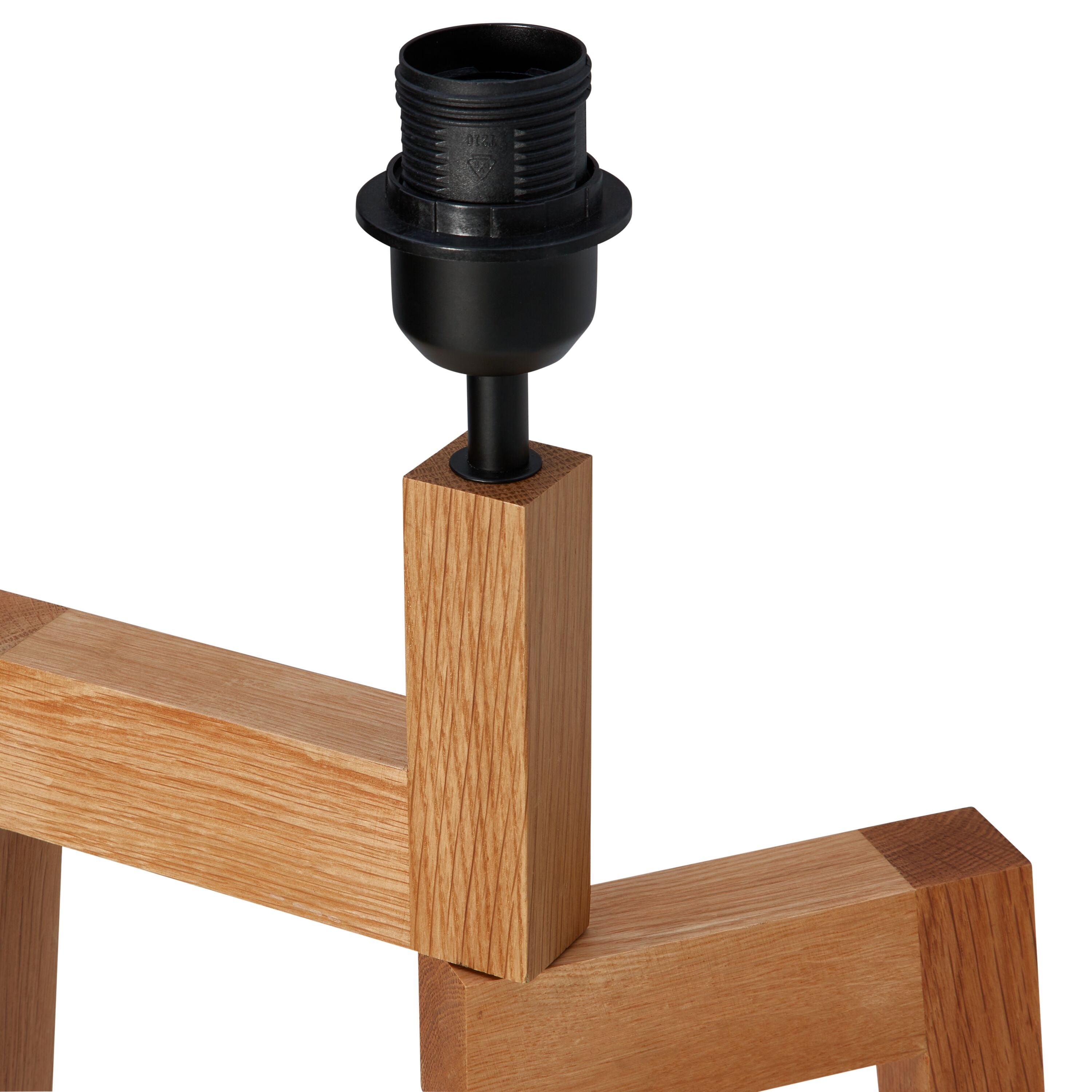 PEDES IIII Stehleuchtenfuss Holz/schwarz - Natur / B: 45.0 cm x T: 45.0 cm x H: 130.5 cm