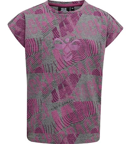 Hummel T-Shirt - hmlSpace Jam Diez - Graumeliert meliert/Lila