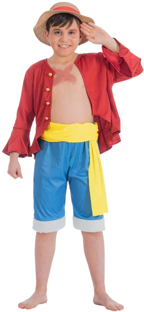 ONE PIECE - DEGUISEMENT LUFFY TAILLE 152 CM ET 4 ACCESSOIRES