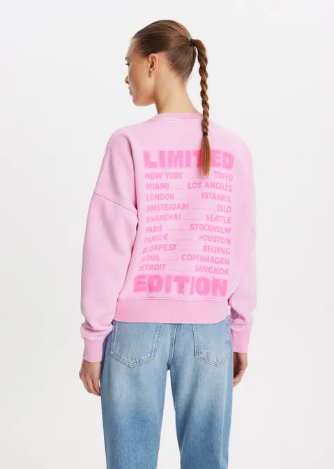 Sweater met print limited roze (ROS.M)