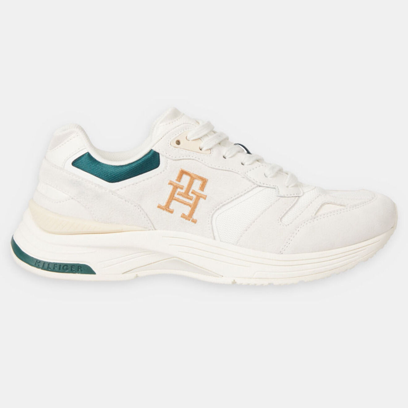Tommy Hilfiger Baskets running en Velours de Cuir Modern Prep écrues