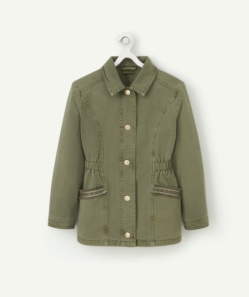 VESTE FILLE KAKI LESS WATER AVEC POCHES