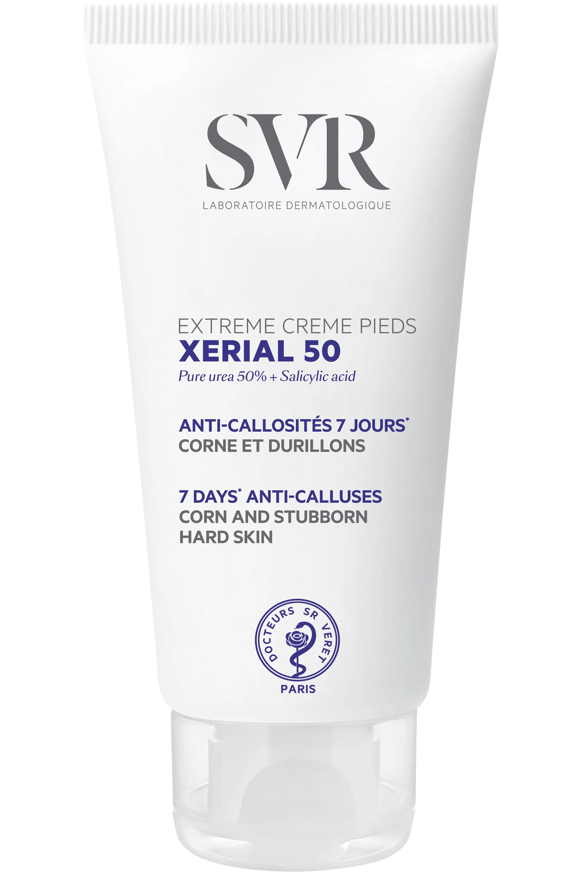 SVR Crème pieds anti-callosités 7 jours, corne et durillons Xerial 50 Extrême-50 ml