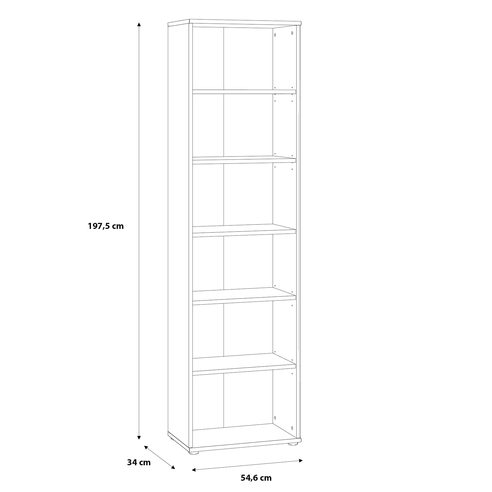 Standregal - Old Wood Vintage - 55x198 cm