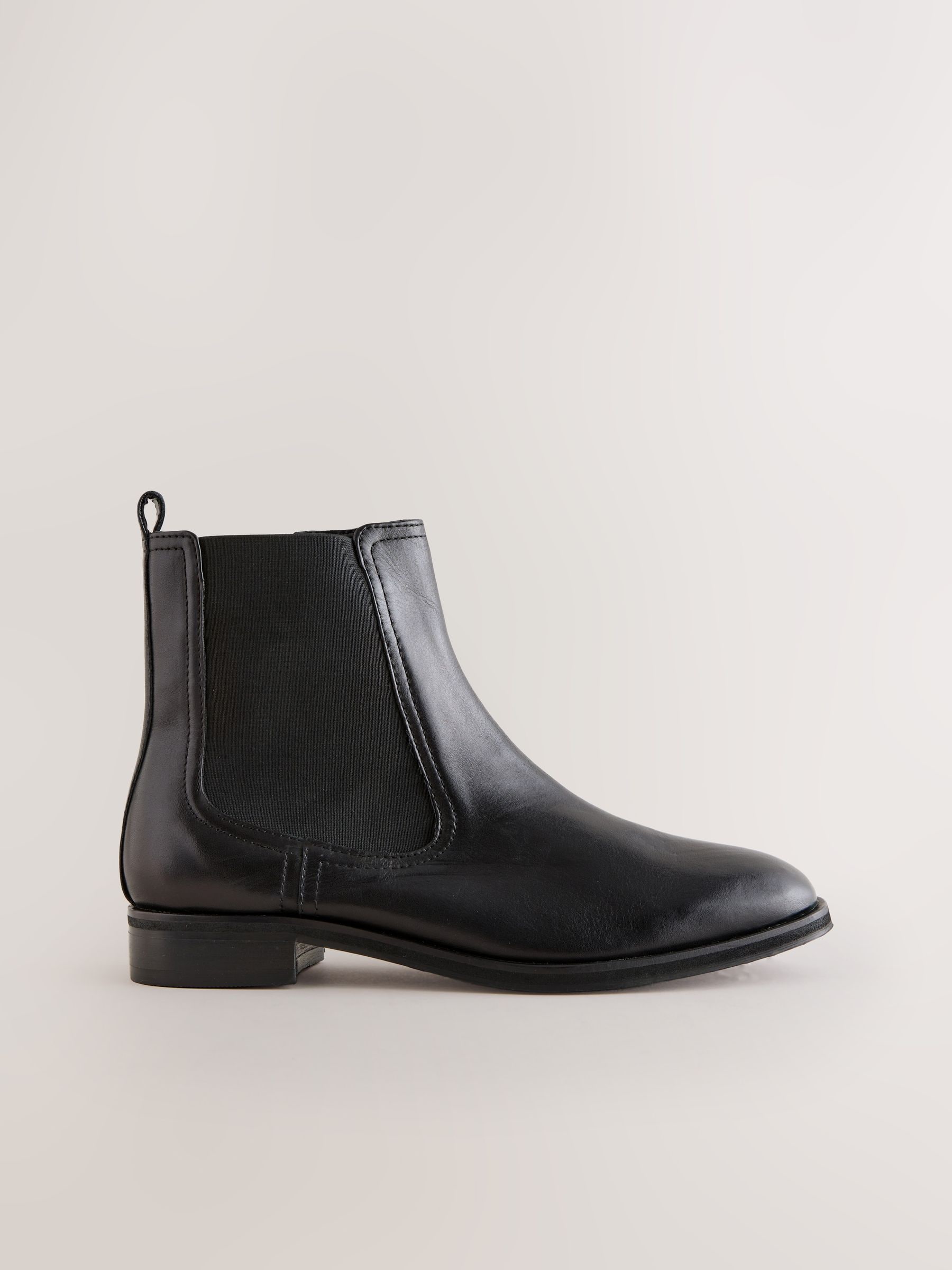 Zwart leer - Forever Comfort® Chelsea-enkellaarzen