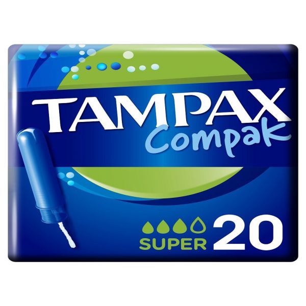 Tampax Tampões Compak Super com Aplicador 20 Unidades