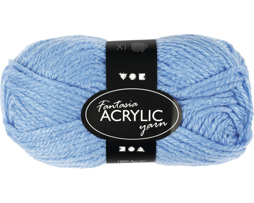 Blauw acryl garen, lengte: 80m, 3-draads