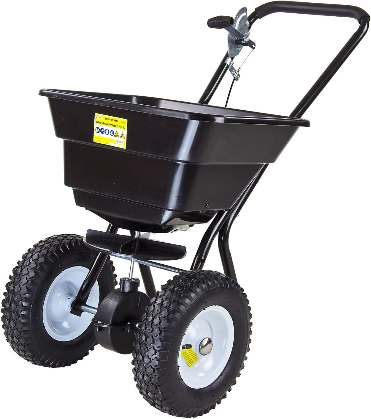 DEMA Streuhandwagen 45L – Salzstreuer, Düngestreuer, Saatgutstreuer, Sandstreuer für Garten, Rasenpflege und Winterdienst