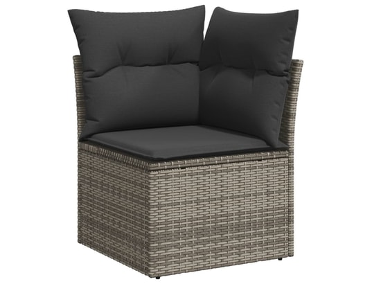 VIDAXL - Salon extérieur Salon de jardin 11 pcs avec coussins gris résine tressée