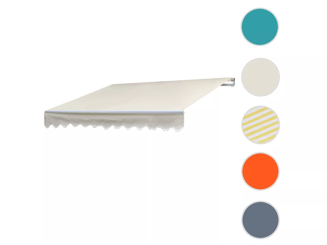 Store banne manuel rétractable aluminium crème 250 x 250 x 200 cm 04_0000931